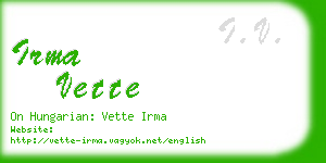 irma vette business card